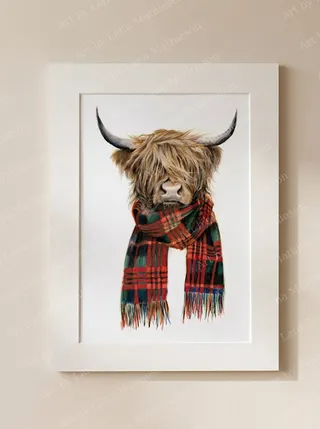 Highland Hipster - Mounted Fine Art Print